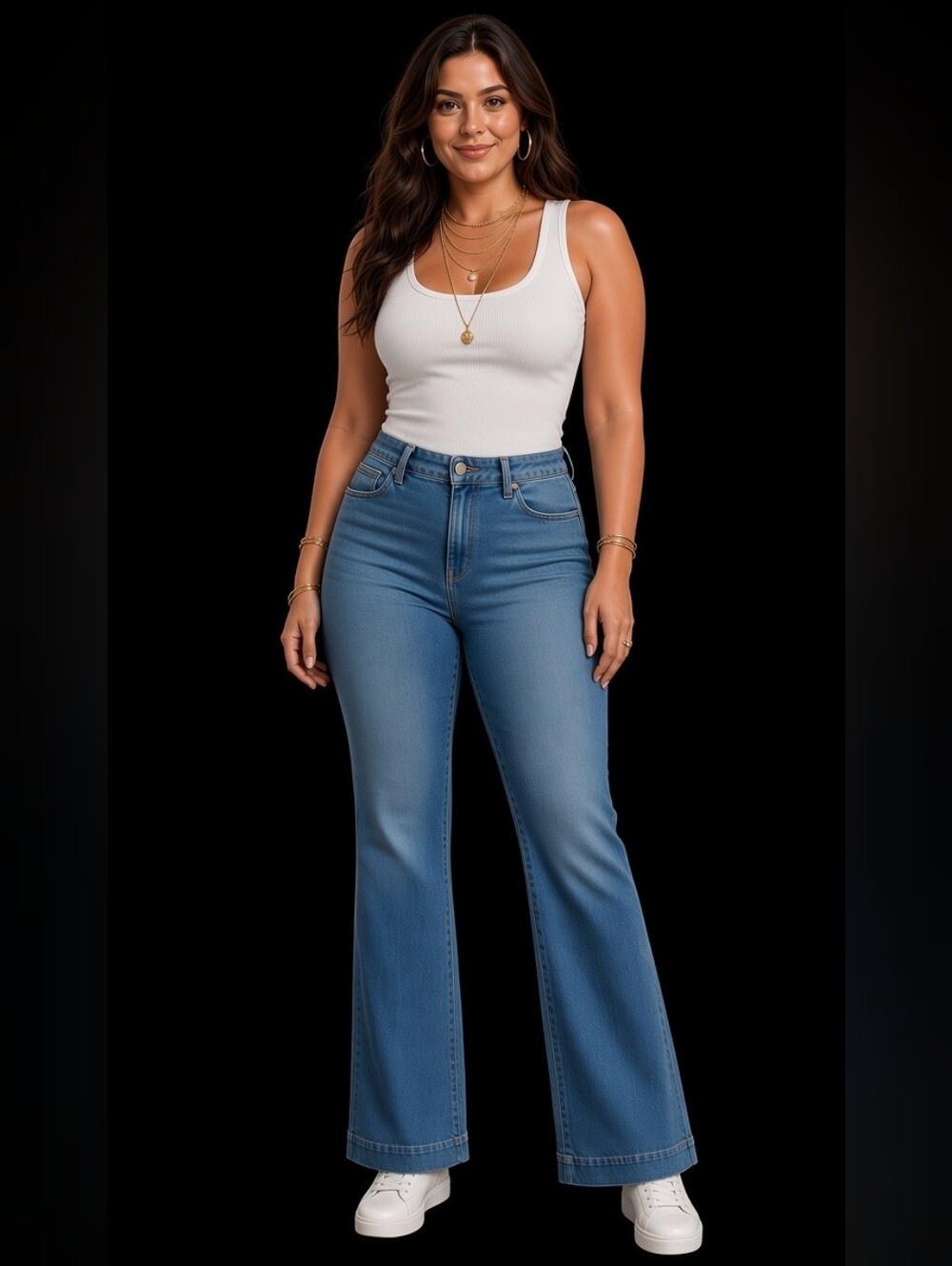 Good American Light Blue Stretch Flare Jeans